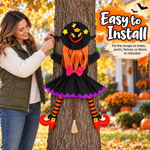 Trusthere Halloween Crashing Witch Decoration - image 2