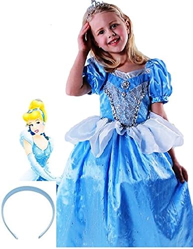 Amazon Co Jp Madison シンデレラ 高級 Disney プリンセスドレス 髪飾り付 子供 幼児用 サイズ110 1 130 140 150 ドレス全体100 コットン裏地付 半袖 長袖兼用 春 夏 秋 冬 ディズニー 童話 アニメ 映画 主人公 女の子 プリンセスドレス ワンピース 豪華