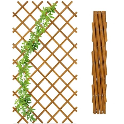 Traliccio Estensibile in Legno per Piante Rampicanti 120x180cm, Reticolato in