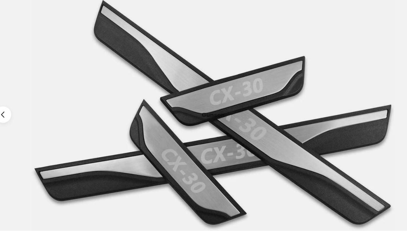 Protezione dell'ingresso della portiera dell'auto, Parti per Mazda cx-30 CX30 2020 2022 Piastra antiscuffie per Pannelli dei batticalcagno 4 Pezzi, Acciaio Inossidabile(Argento)