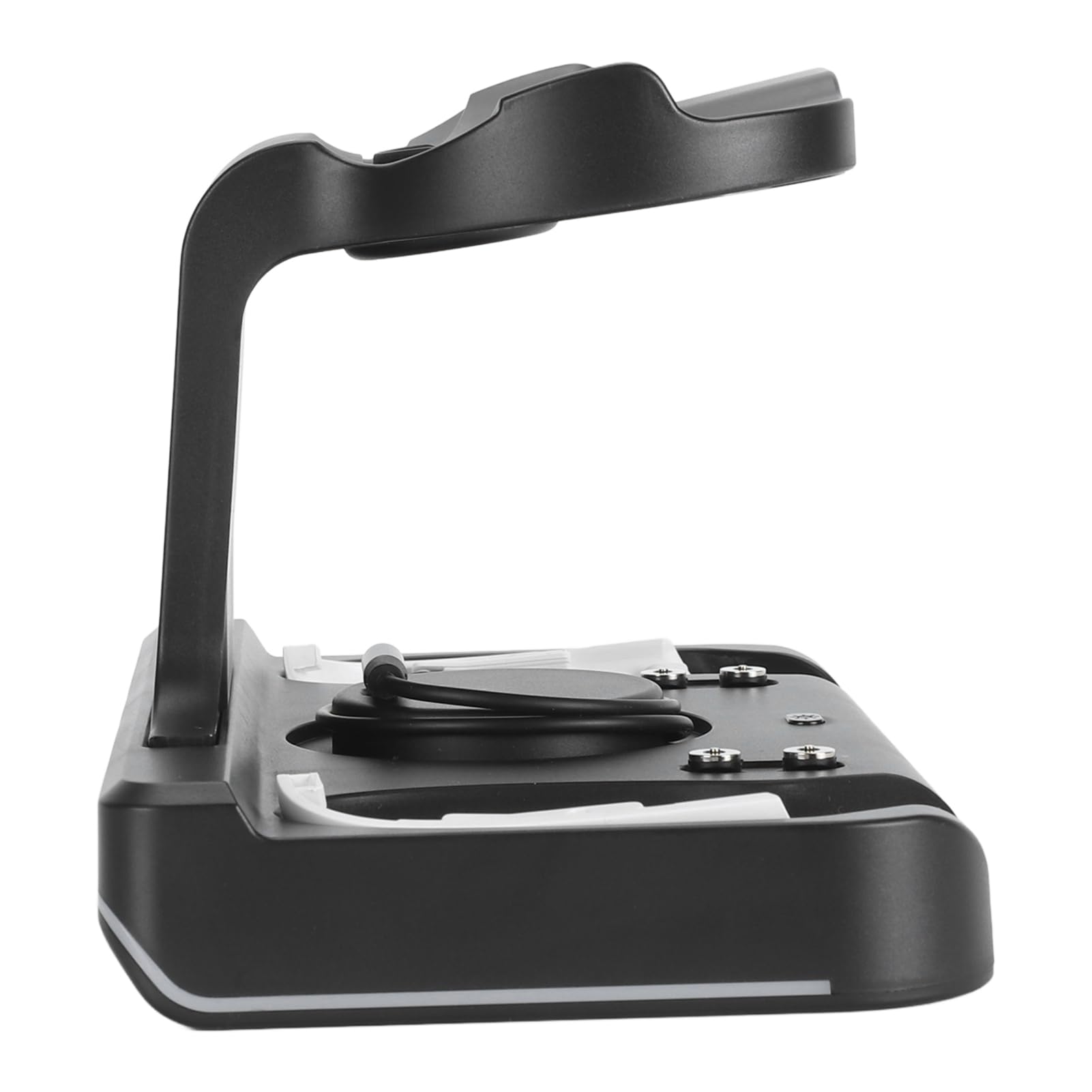 Stazione di ricarica VR per Meta 3, dock di ricarica per controller wireless e visore con 2 batterie ricaricabili, supporto di ricarica USB-C rapida con luce RGB e montaggio (Nera)