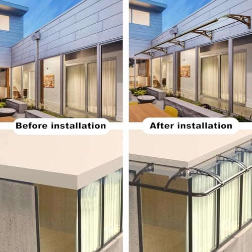 Auvent de porte d'entrée 60x100 et couverture de patio en polycarbonate abri