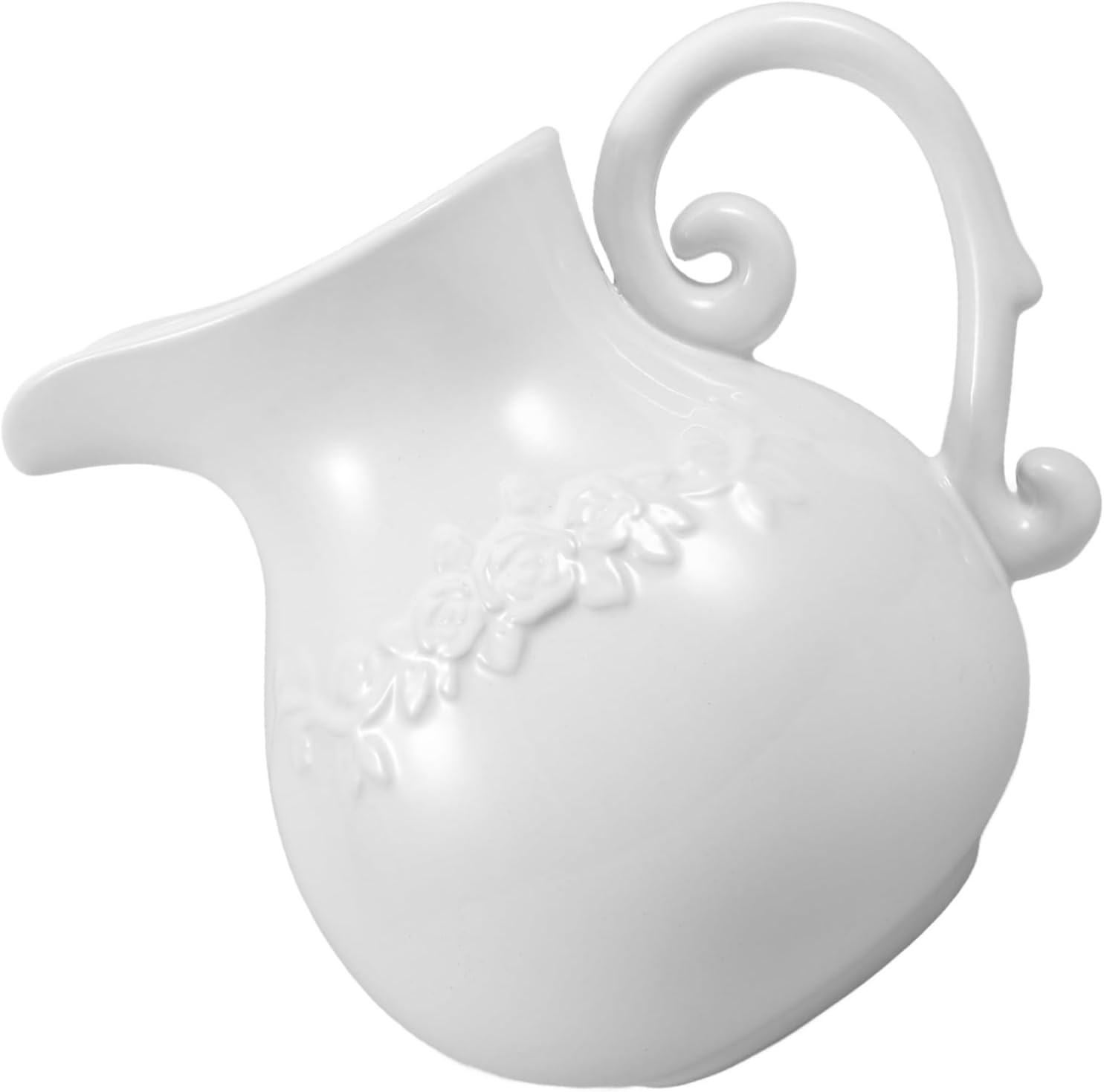 European Style Ceramic Pitcher Vase Vintage Floral Decor for Home Office Compact Design with Handle for for Chic Flower Arrangements Odorless Smooth Finish