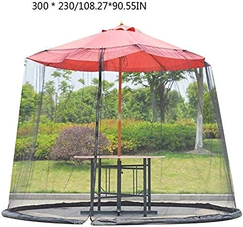 Sombrilla de jardín al aire libre con toldo protector y red ventilada 7