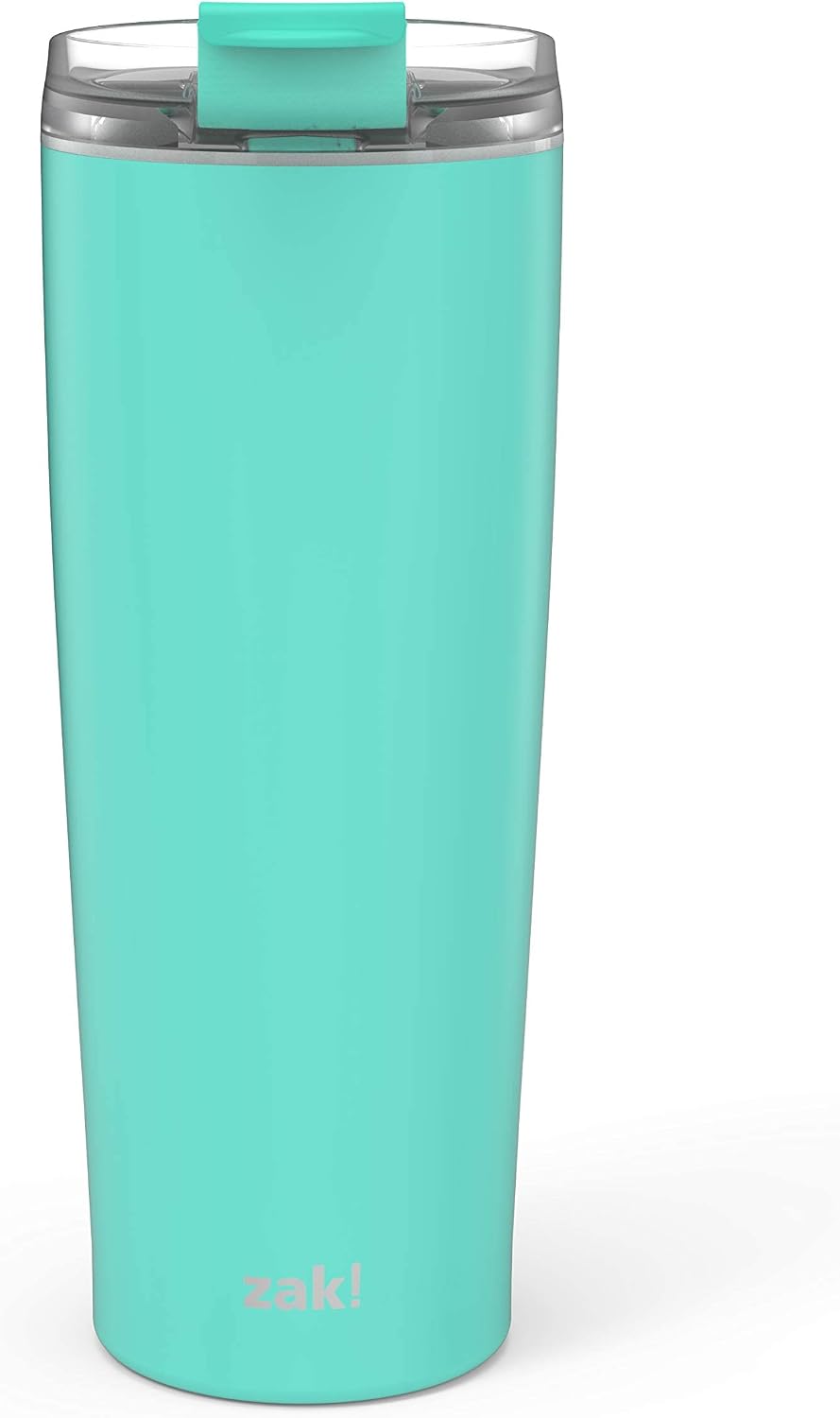 Zak Designs Aberdeen 24oz Vacuum Insulated Tumbler, 18/8 Stainless Steel Water Bottle with Leak Proof Flip Lid, Travel Mug Fits in Most Car Cup Holders (Clear Lid, Tropic)