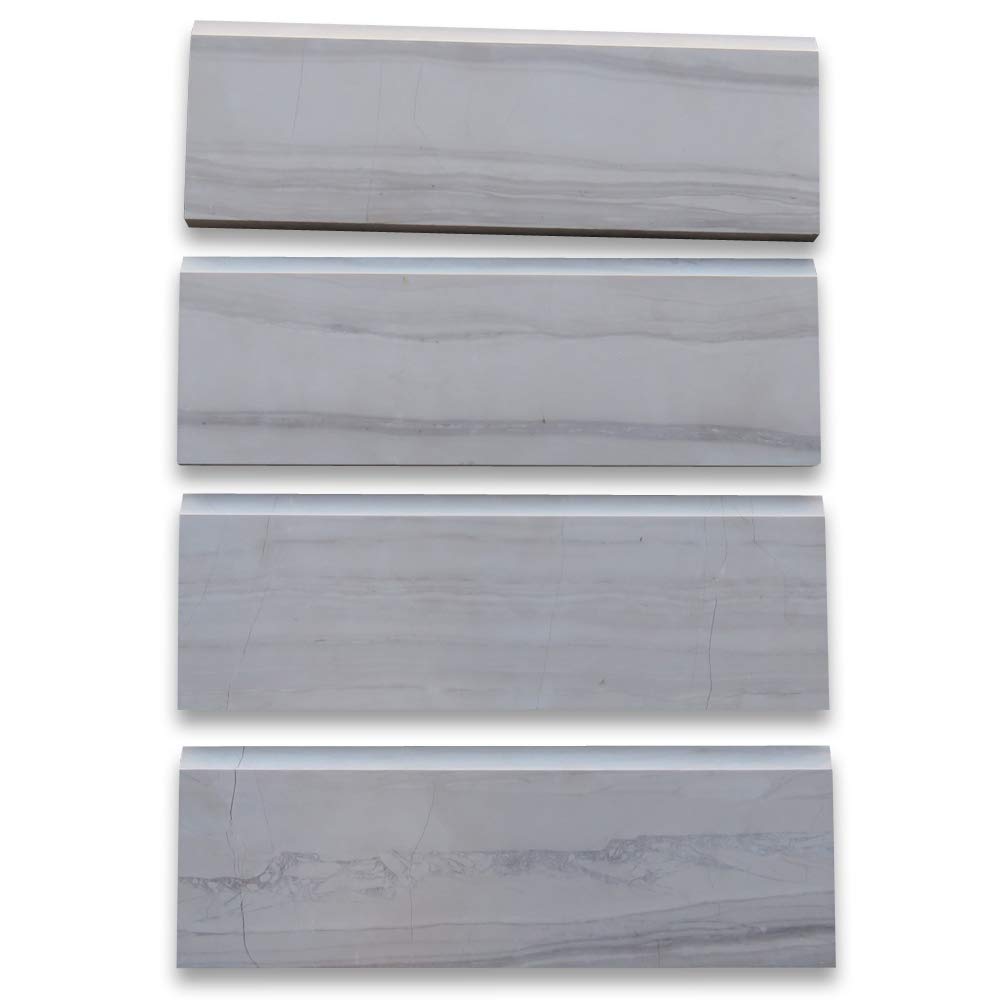 Stone Center Online Athens Grey Wood Grain Marble 4x12 Baseboard Trim  Molding Honed Kitchen Bath Wall Floor Backsplash Shower (1 Piece) - -  Amazon.com