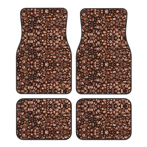 Tapis de voiture universels au motif grains de café torréfiés