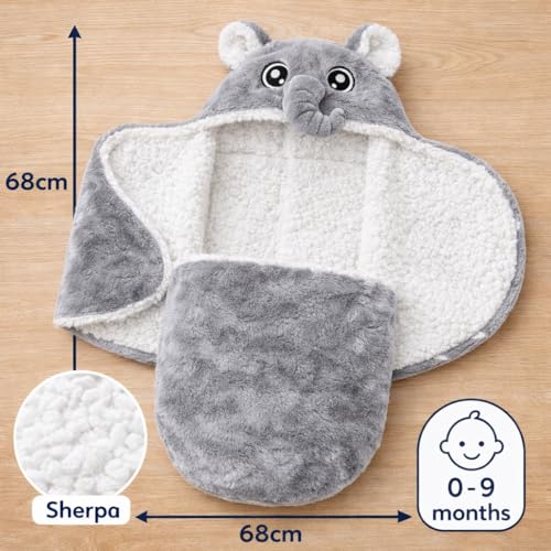 Image of BRANDONN Baby Blanket Newborn Combo Gift Pack of Swaddle Wrapper, 0-9 Months, Length 68 cm x Width 68 cm, Pack of 2 Pcs.