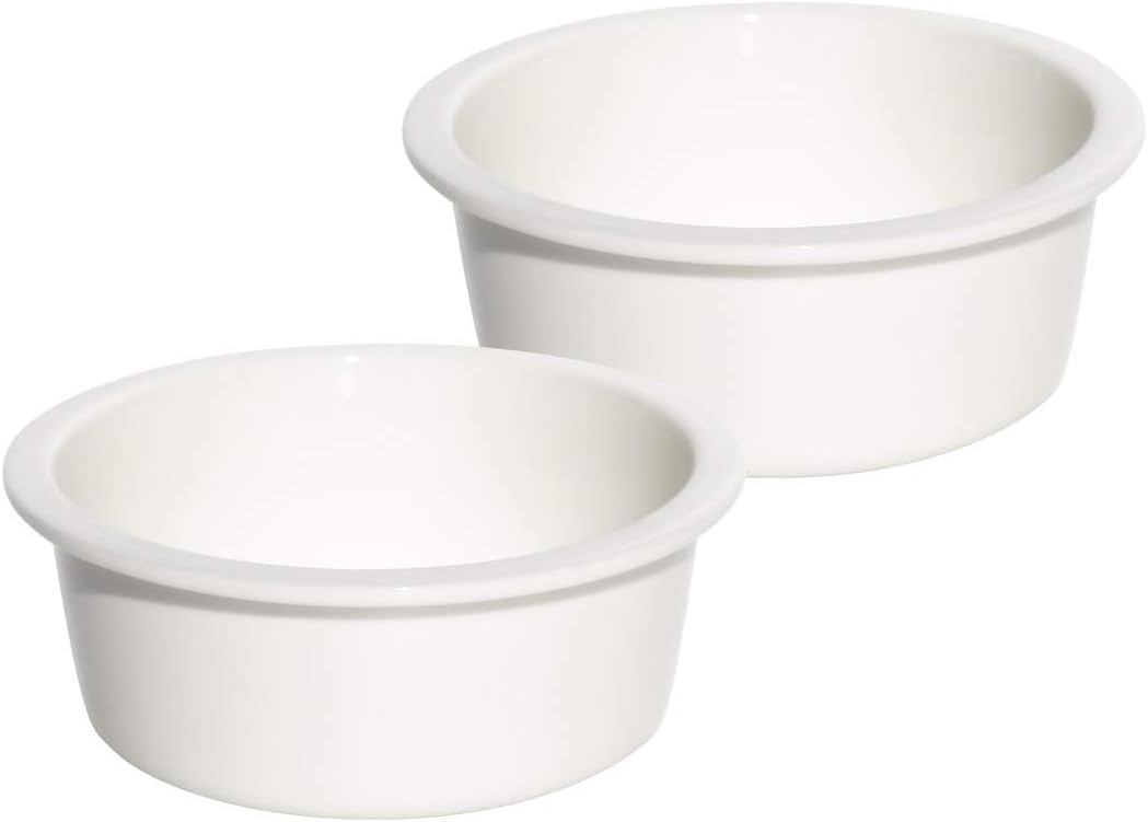 Lovene Eco-Friendly Dog and Cat Stoneware Ceramic Pet Bowls - Set of 2 (13oz, 400ml)