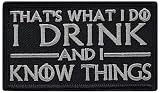 Tyrion Lannister I Drink and I Know Things Patch | Hook Fastener Backing 3.5' x 2' C662