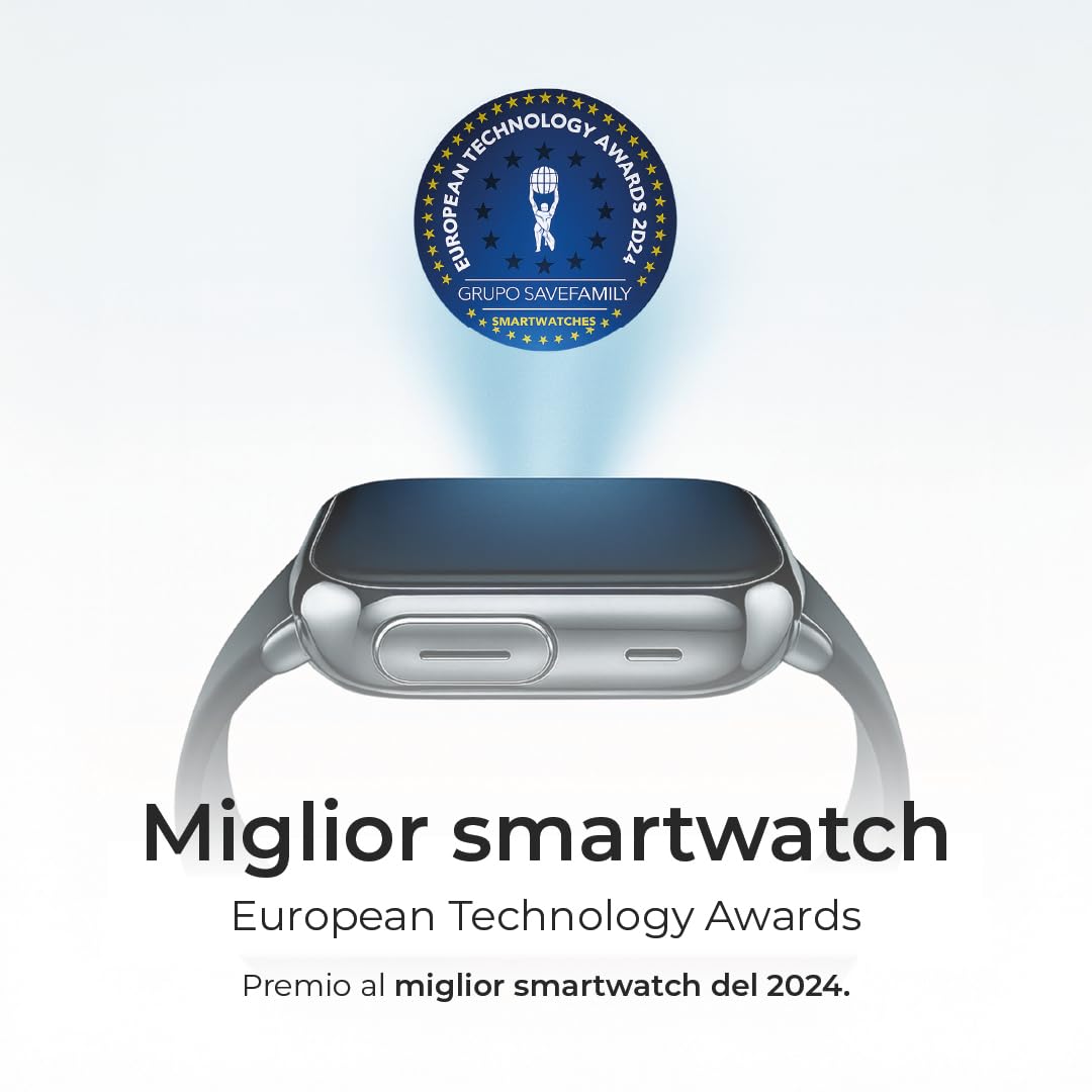 SaveFamily SaveWatch Plus 2 | Smartwatch per Bambini con Localizzatore GPS, Chiamate, Video, WhatsApp, Spotify, App Store - Quadrante Nero e Cinturino in Silicone Nero