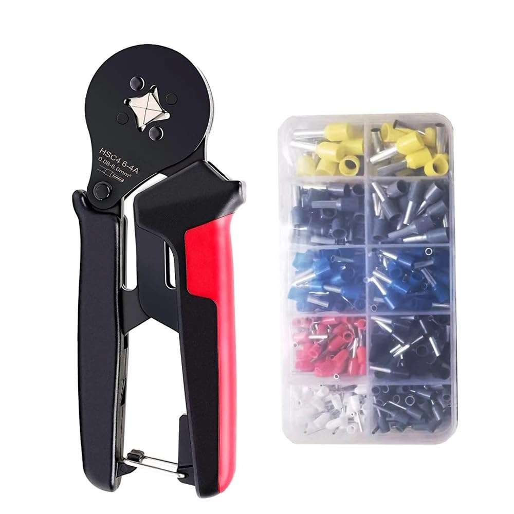 Ferrule Wire Terminals Crimper Plier Crimp Wire Connector Insulated Wire End Ferrules Terminator Electrical Connectors Kit (Mini 6-4 1640PCS)
