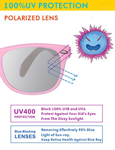 Image of Flexible Kids Sunglasses Polarized Unbreakable Toddler Sun Glasses for Baby Boys and Girls UV400 with Case, Age 2-8