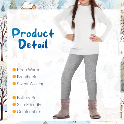 Chuarry Girl’s Winter Leggings Fleece Lined Warm Basic Pants Thick for Kid Toddler4