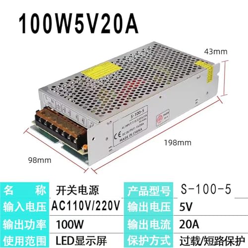 Écran d'affichage d'alimentation 5V20A100W compact - 5