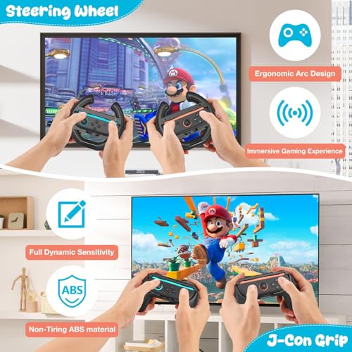 innoAura 15 En 1 Kit d'Accessoire Switch 2 Sport avec Sac de Rangement, Kits Accessoires pour NS Switch 2(2025) Family Party Pack Avec Volant, Poignée J-Con, Raquette Tennis, Glof Club, Sangle Jambe – vue 4