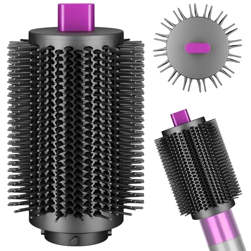 Image of Upgraded 3-INCH Large Round Brush for Dyson Airwrap Attachments | 3Inch Large Barrel, Round Volumizing Brush, for Dyson Air wrap Attachment, Flexible Bristles for Volume Smooth Curling, Rose