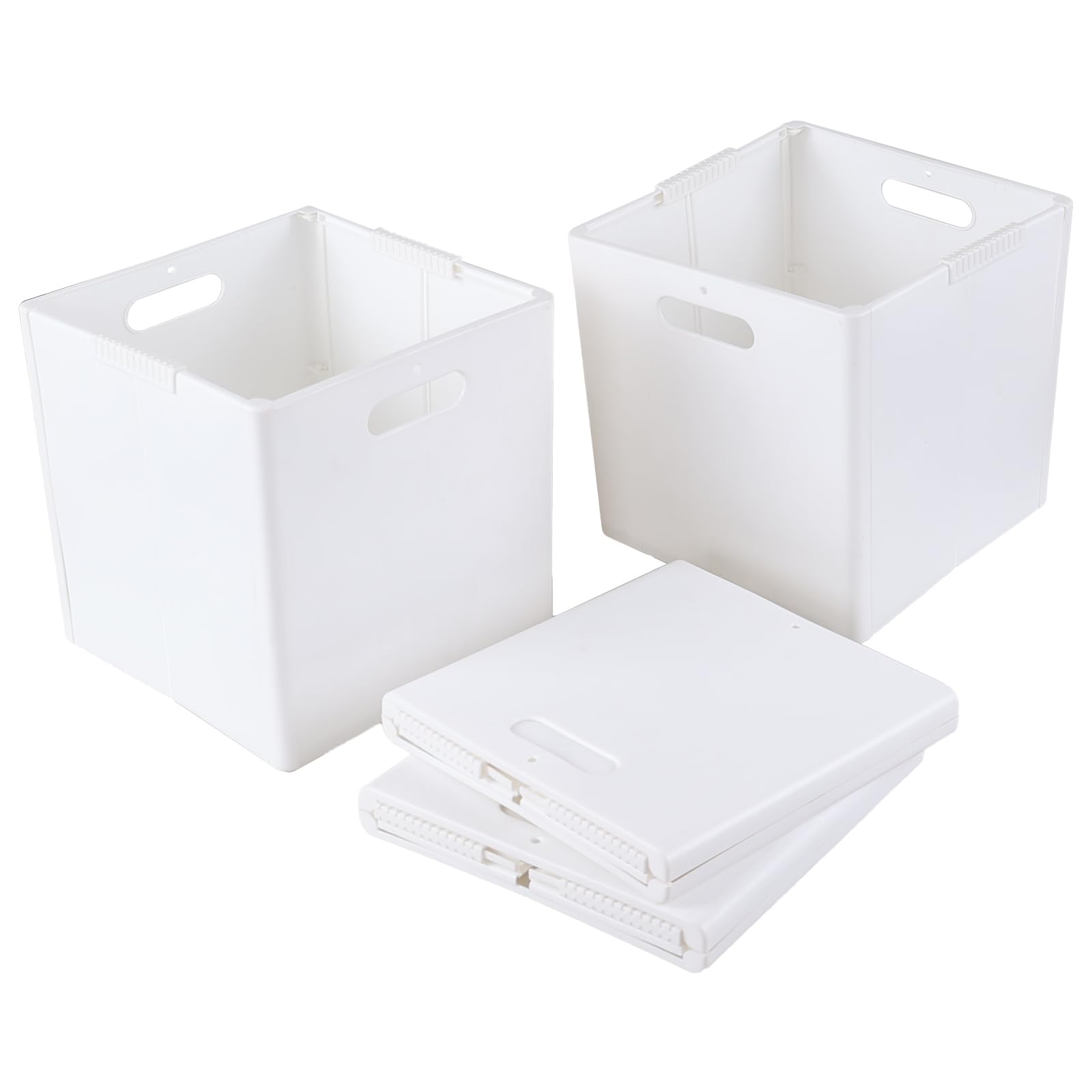 Rangement plastique pliable blanc lot de 4 organisateurs de tiroir et étagère
