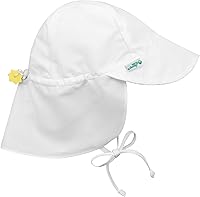Vista 1 de green sprouts Sombrero de natación con solapa para bebé Blanco
