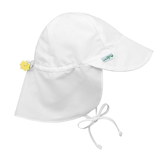 i play. Baby Flap Sun Protection Swim Hat, White, 9-18 Months