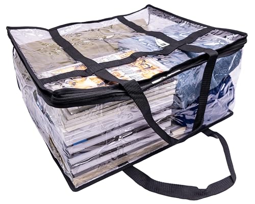 3-Pack Clear Vinyl Moving Bags 15x18x9 with Dual Zipper, Handles & Display Pocket for Storage Organization2