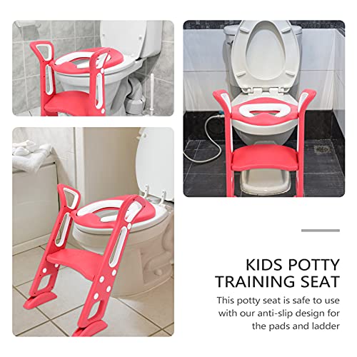 BESPORTBLE Potty Training Seat Step Kruk Ladder Peuters Zacht Gewatteerde Potty Training Toilet Seat Kids Toilet… - Afbeelding 6