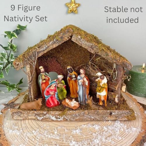 Carousel Home and Gifts Traditional Nativity Set With 9 Detailed Figurines - Image 2