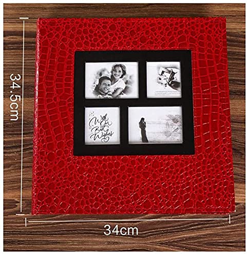 Album fotografico in pelle, per matrimonio interstiziale, famiglia, 15678 cm, 660 foto, stile retrò, semplice, 34,5 x 34 x 5,5 cm (colore: marrone scuro)