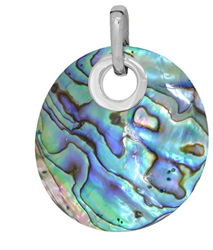 Preisvergleich Produktbild ERCE Paua / Abalone Muschelschmuck Anhänger rund, 925 Silber