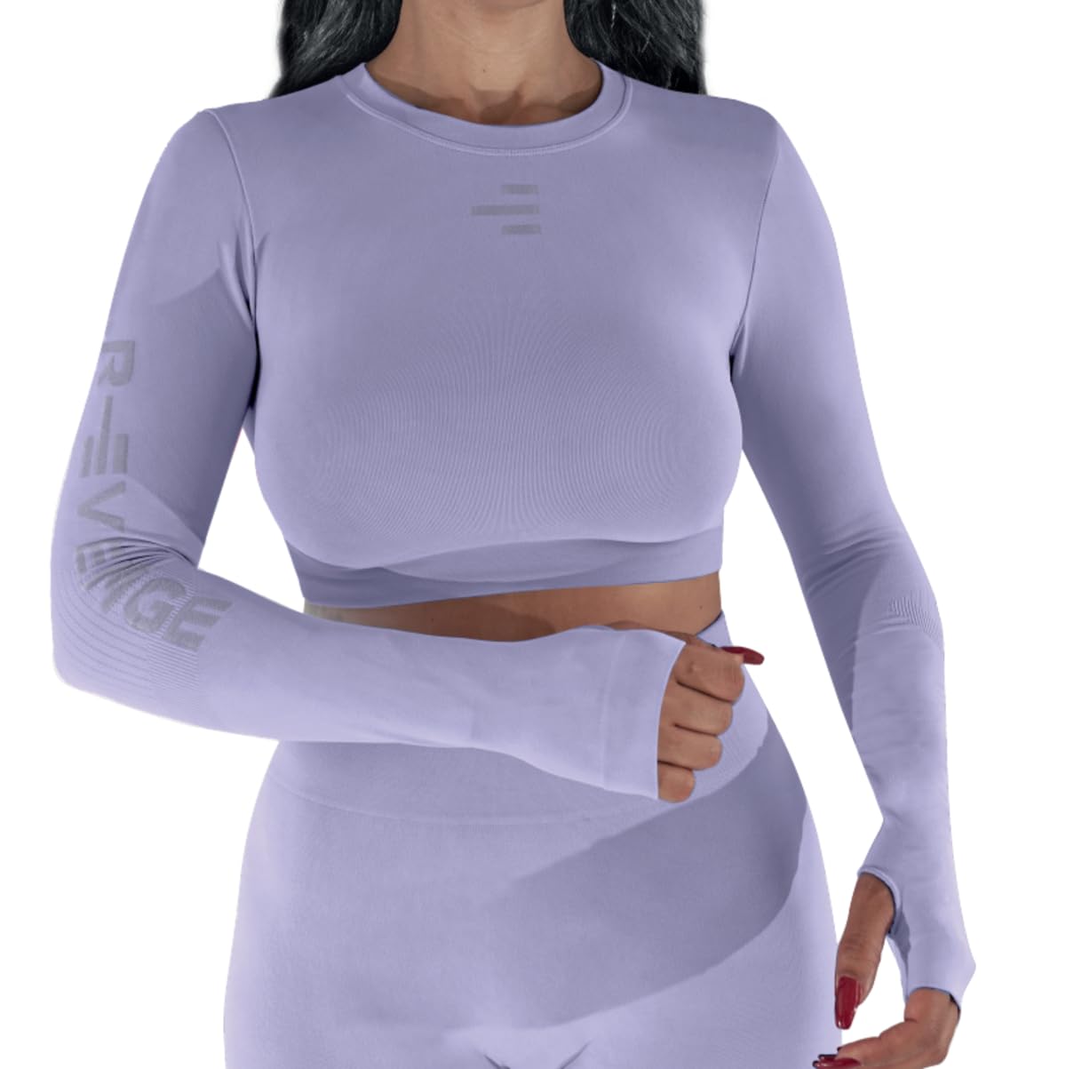 R-EVENGE Crop Top Q-Skin - Camiseta técnica de mujer de manga larga para todas las actividades en gimnasio y al aire libre