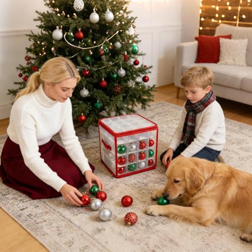 Bac de rangement articles fêtes pour protéger les décorations de Noël
