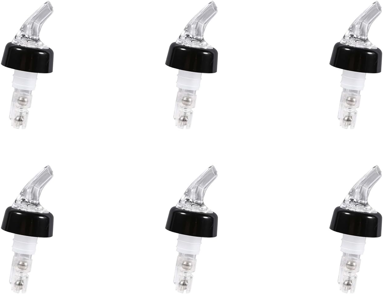 AYNEFY Automatic Measured Bottle Pourer,6Pcs 15mL/0.5oz Quick Spirit Liquor Pour Spouts Wine Cocktail Beverages Bottle Pourer Drinks Bar Wine Cocktail Dispenser (Transparent)