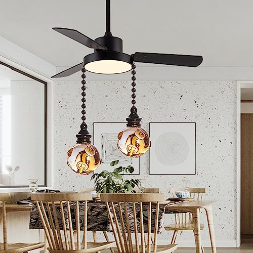 Image of Crystal Ceiling Fan Pull Chains Hanging Amber Point Pendants Prism Pack of 2