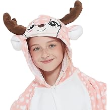 Funny Kids Deer Onesie Pajamas Reindeer Costume Girls Boys Halloween Christmas Party Cosplay