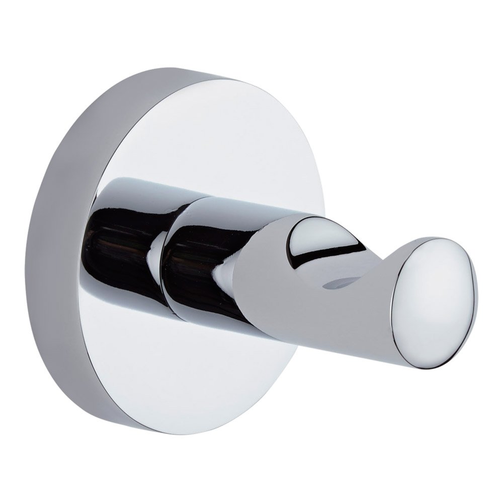Milano Chrome Mirage Bathroom Single Wall Mounted Bath Robe Towel Hook Holder