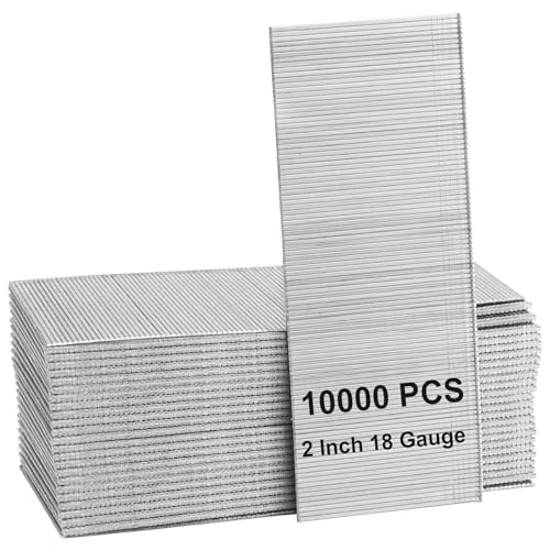 ZOENHOU 10000 PCS F50 2 Inch 18 Gauge Brad Nails, Heavy Duty Galvanized Brad Nails for Pneumatic Brad Nailers, Repairing Cabinets, Moldings, Picture-Frame Assembly, Trim
