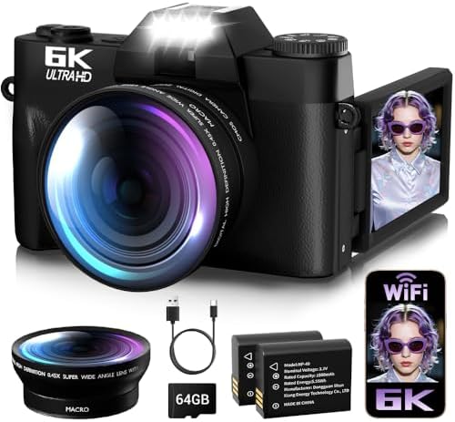 6K Digital Camera for Photography Autofocus, 2026 Upgraded 64MP W...