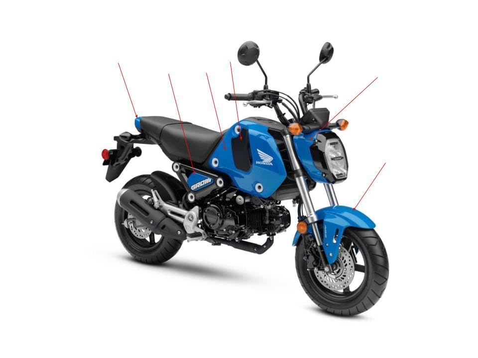 Genuine Honda Grom 2022-2023 Inner Tank Shrouds (Pair) – Left & Right, Gloss Black – 83545-K26-G0