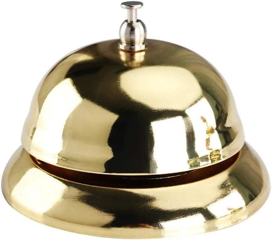 TOYANDONA 1pcs Gold Call Bell, 3.35 Inch Service Bell for Calling Customer Service Games, Desk Bell, Restaurant, Hotel or Dinner