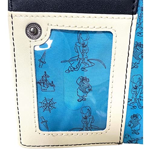 Loungefly Captain Hook Pirate Skull Peter Pan All-Over-Print Faux Leather Flap Wallet with Snap Closure4