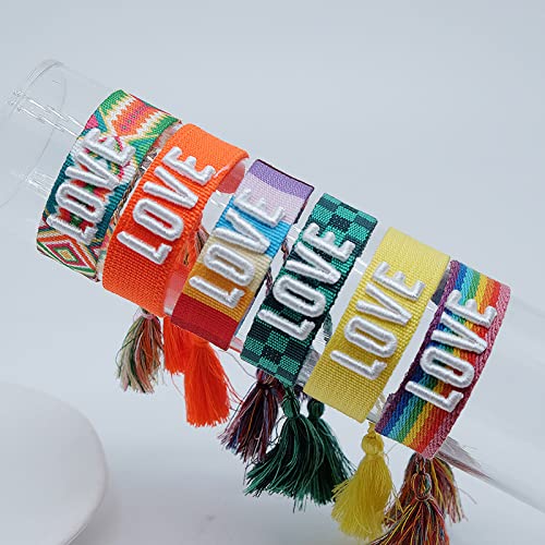 Akfsinsb Embroidered Braided Friendship Wrap Bracelets, Adjustable Friendship Couples Pink Bracelets For Women Girls Valentine's Day Gift #TOP5