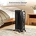 Kismile Portable Electric Radiator Heater, Oil Filled with 3 Heat Settings, Adjustable Thermostat, Overheat & Tip-Over Protection For Indoor Use, 1500W (Black)