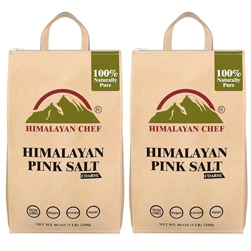 Image of Himalayan Chef Pink Salt Coarse Grain, Salt for Grinder Refill - 5 lbs Bags | 100% Natural Salts, Non-GMO & Gluten Free, Food Grade with Rich of 84 Minerals - Pack of 2