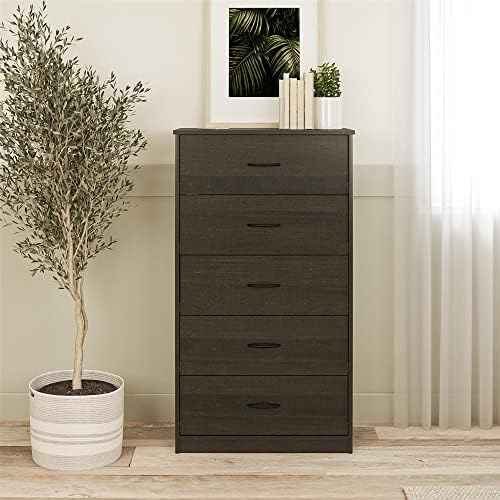 AZZAN Classic 5 Drawer Dresser (Color : Espresso)