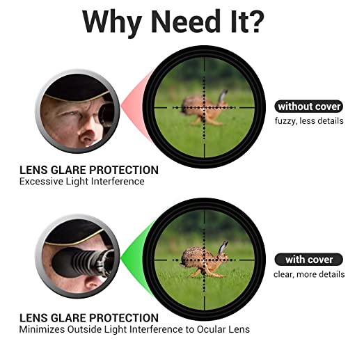 Higoo Tactical Universal Rifle Scope Rubber Eyeshade Riflescope Eyepiece Protector Cover 32-35mm/39-42mm (40mm Diameter Angled Mouth)