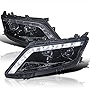 SPEC-D TUNING Smoke Lens LED Glossy Black Housing Projector Headlights Head Lamps Compatible with 2010-2012 Ford Fusion Left + Right Pair Headlamps Assembly