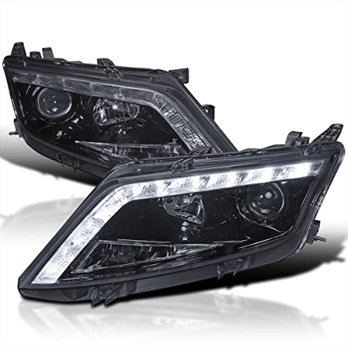 SPEC-D TUNING Smoke Lens LED Glossy Black Housing Projector Headlights Head Lamps Compatible with 2010-2012 Ford Fusion Left + Right Pair Headlamps Assembly