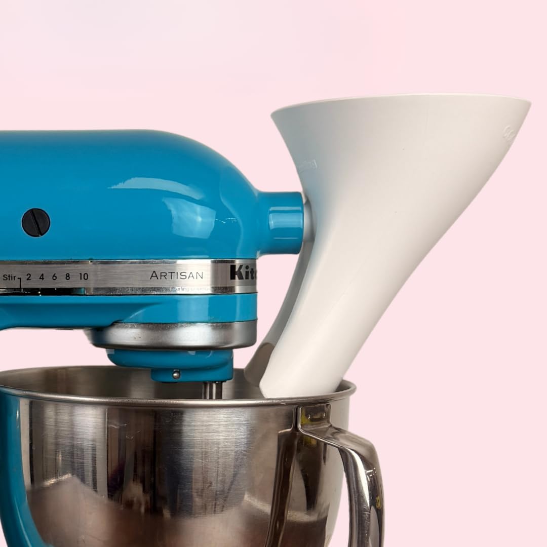 Countess Flour Funnel - Stand Mixer Attachment by The Cookie Countess White