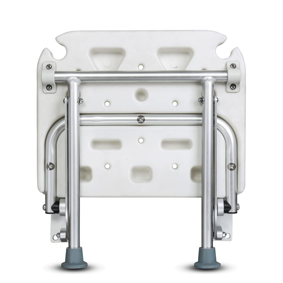 Asiento de Ducha Plegable, Asiento de Ducha montado en la Pared para niños, Personas Mayores, discapacitados, Plegable, Compuesto Blanco, 15.7 x 12.6 Pulgadas, para baño, Zona de Zapatos, Pasillo.