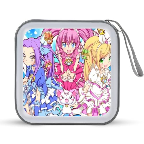 プリキュア CDケース プラケース DVD収納ケース CD収納ボックス ディスクケース 防水 メディアケース 大容量 40枚収納 小型 持ち運び便利 薄型 ファスナー付 旅行